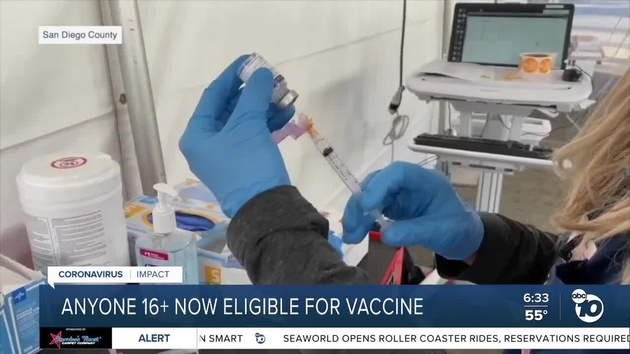 Californians 16 and over now eligible for vaccine