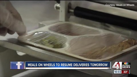 Meals on Wheels hopes to resume deliveries after weather cancellations