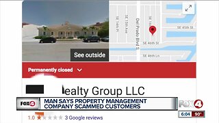 Man says property management company scammed customers