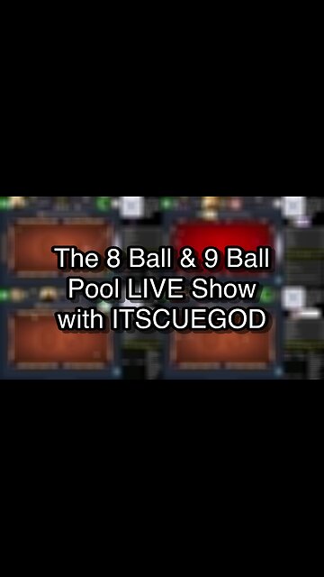 The 8 Ball & 9 Ball Pool LIVE Show with ITSCUEGOD