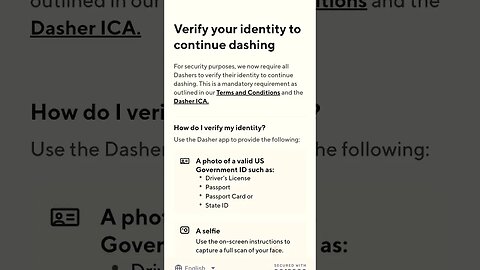 Identity Verification will stop banned drivers from returning to doordash #doordash