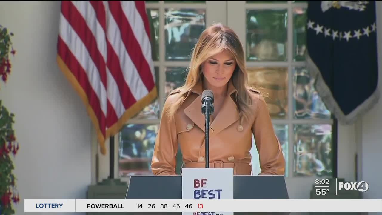 First Lady Melania Trump speaks on violence at the Capital