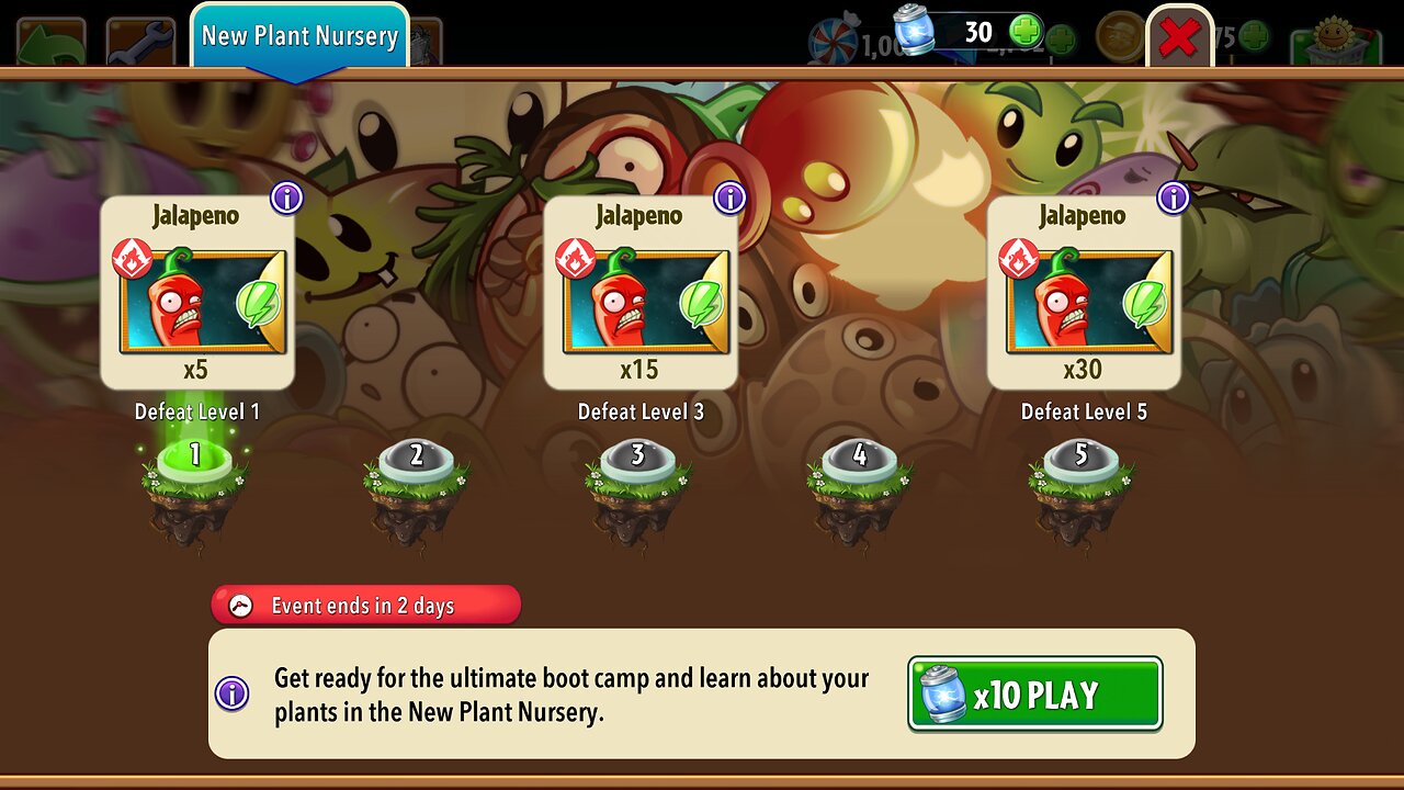 Plants vs Zombies 2 - Plant Nursery - Jalapeño - December 2024