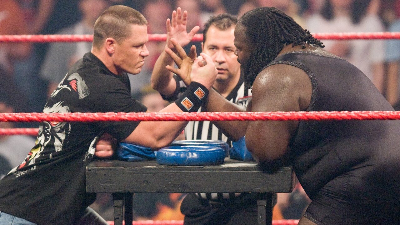 WWE Arm Wrestling Contest -- John Cena vs. Mark Henry