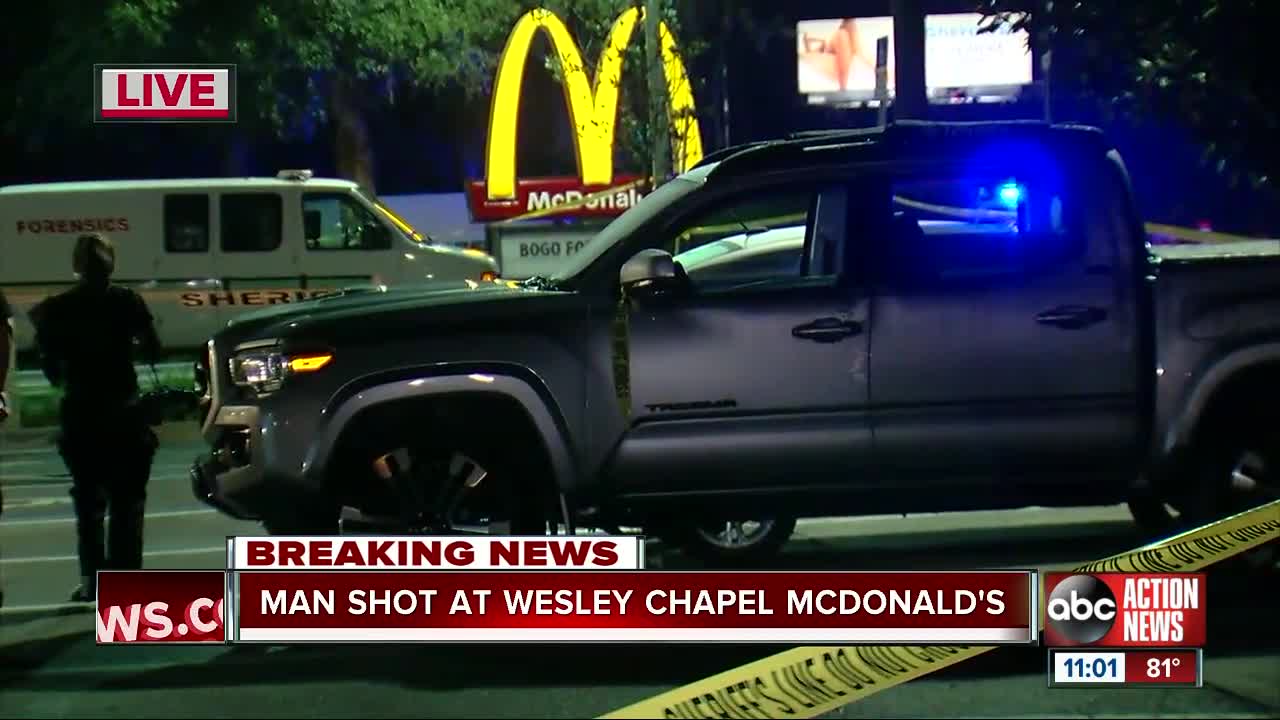 Deputies investigating carjacking at a McDonald's in Pasco County, one person shot