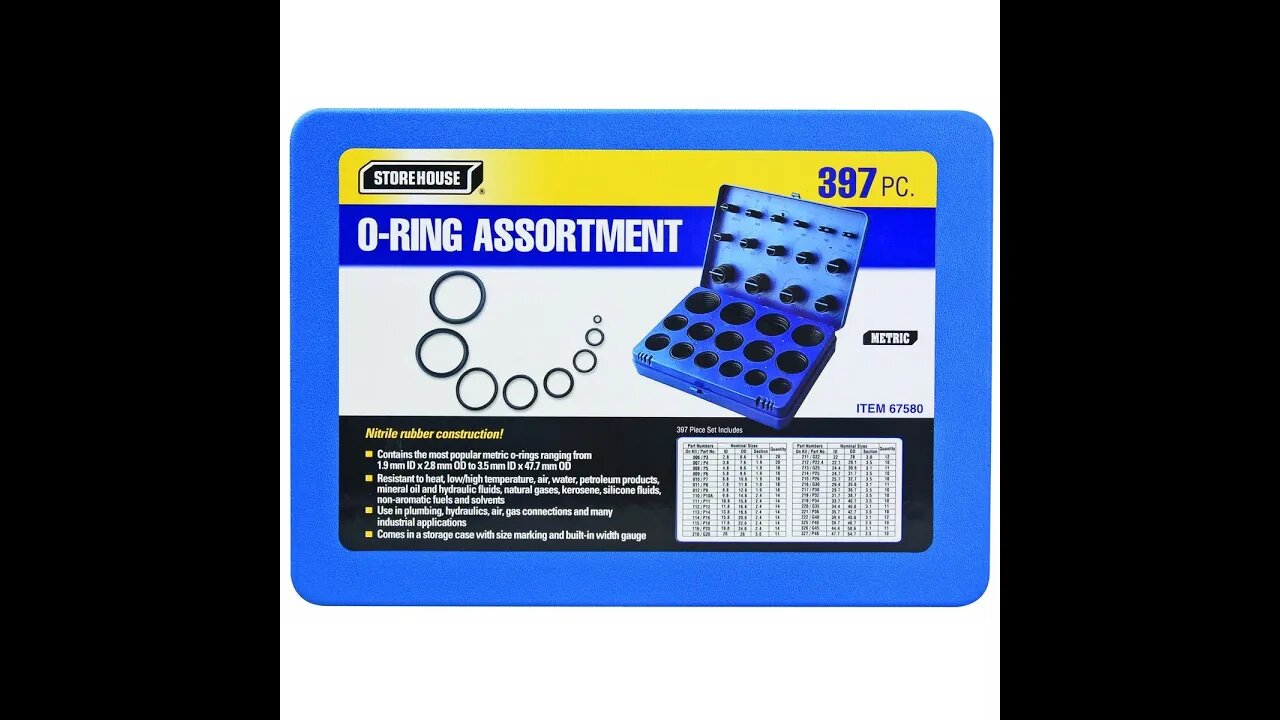 Store House O-Ring assortment #67580 Metric and Sae #67554