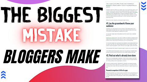 The Biggest Mistake Bloggers Make