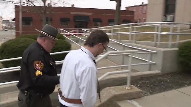 Shawn Grate arrives to his first day of trial in Ashland