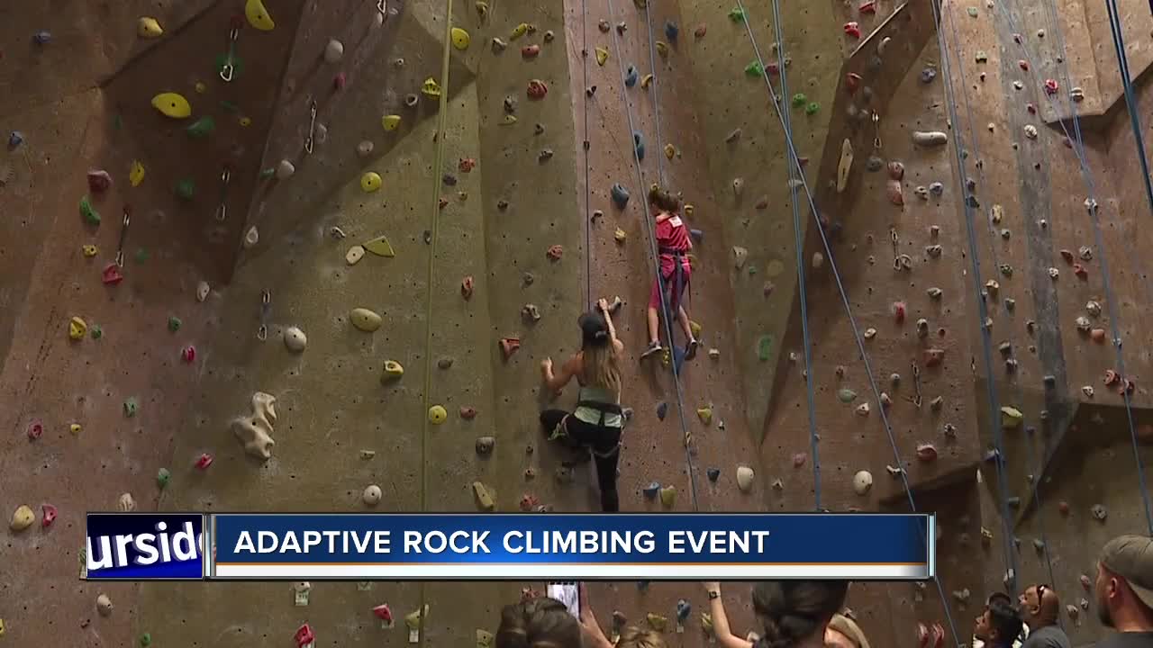 Free adaptive rock climbing event held at BSU