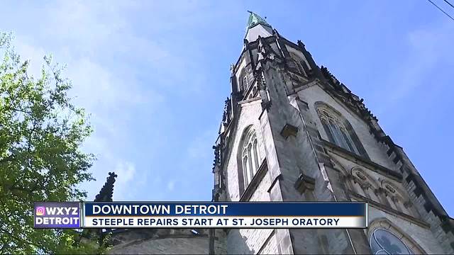 Steeple repairs start at St. Joseph Oratory