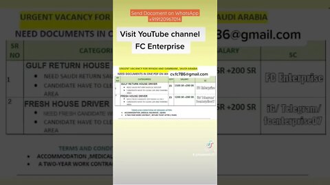 house Driver Job Saudi #driverjob