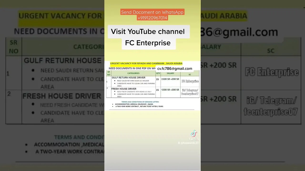 house Driver Job Saudi #driverjob