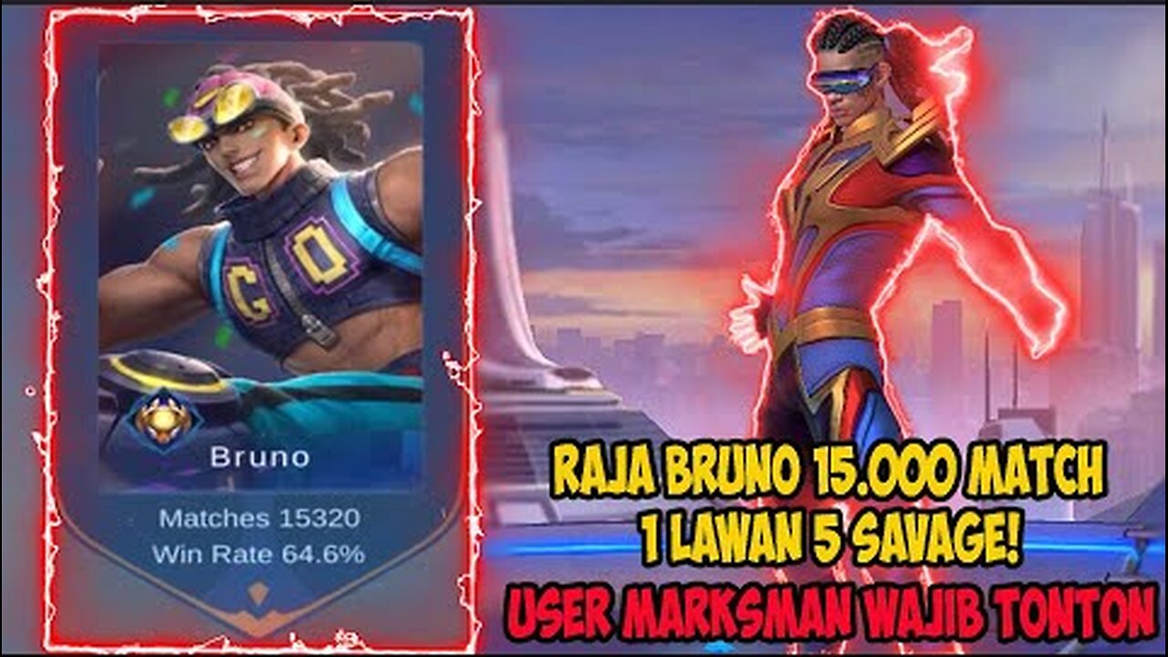 CHEAT? Raja BRUNO 15.000 match sanggup 1vs5 savage | MOBILELEGENDS