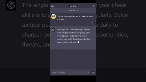 I asked CHATGPT for the best tip to improve at chess