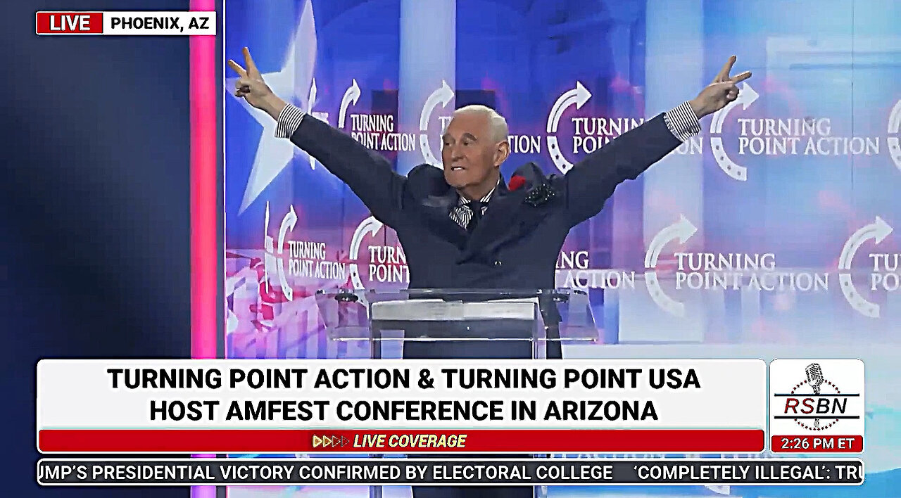 Roger Stone Delivers Riveting Speech at Turning Point’s AMFEST 2024 | FULL SPEECH