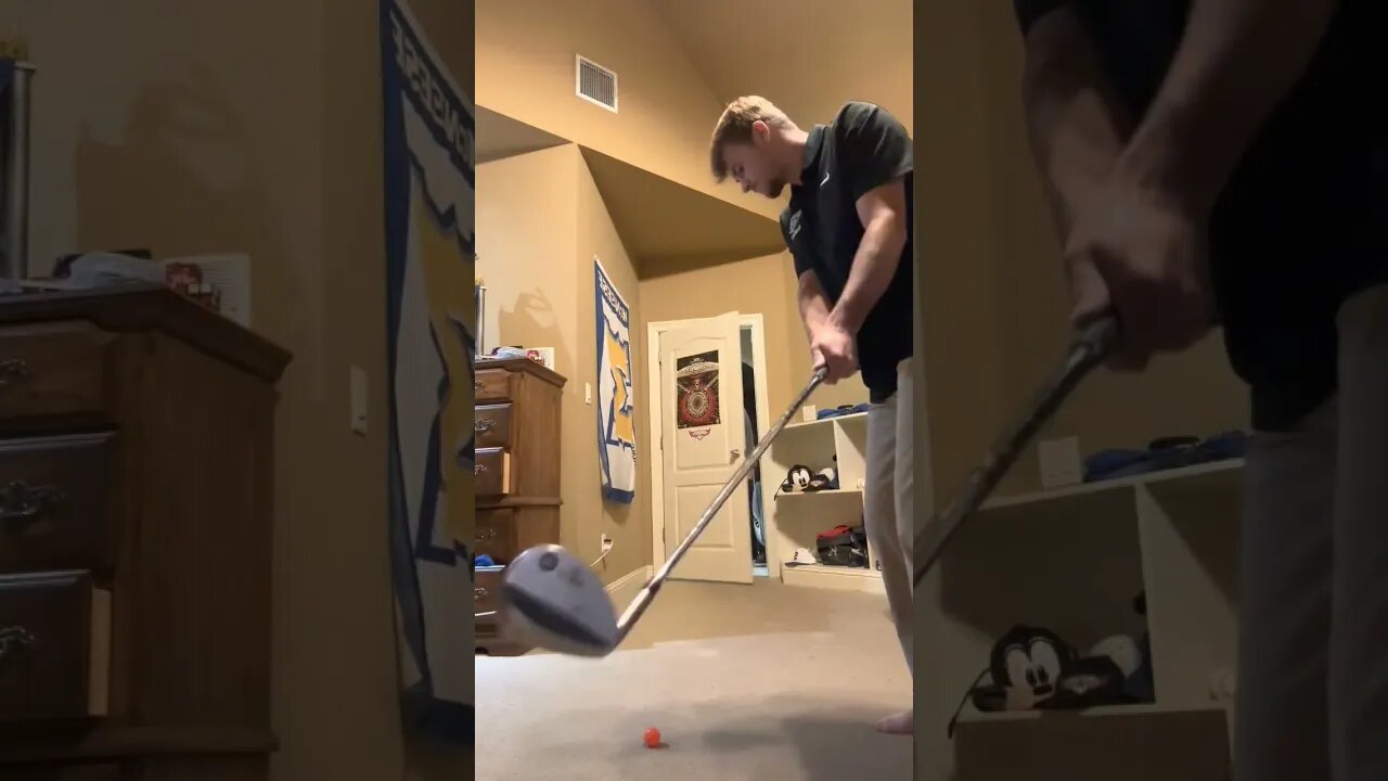 working on my swing, hit my mom