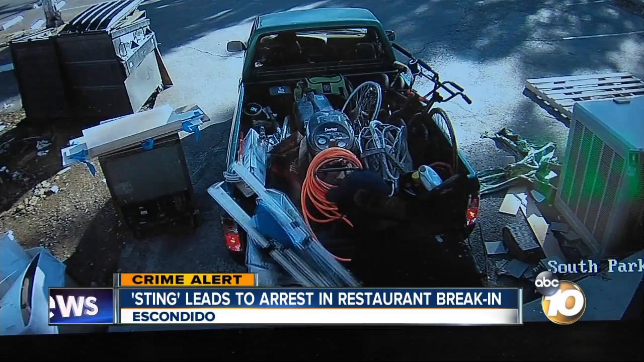 'Sting' leads to arrest in restaurant break-in