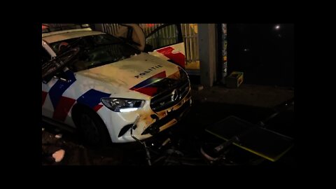 4 POLICE Cars Destroyed In Rotterdam, Netherlands In Protest Against Mandates