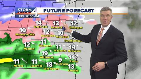 Cloudy, highs in the 30s Thursday