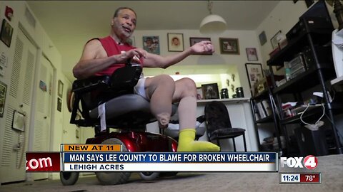 Man says Lee County is to blame for broken motorized wheelchair