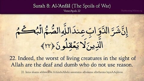 English Quran | Chapter 8 | Surah Al-Anfal ( The Spoils of War )