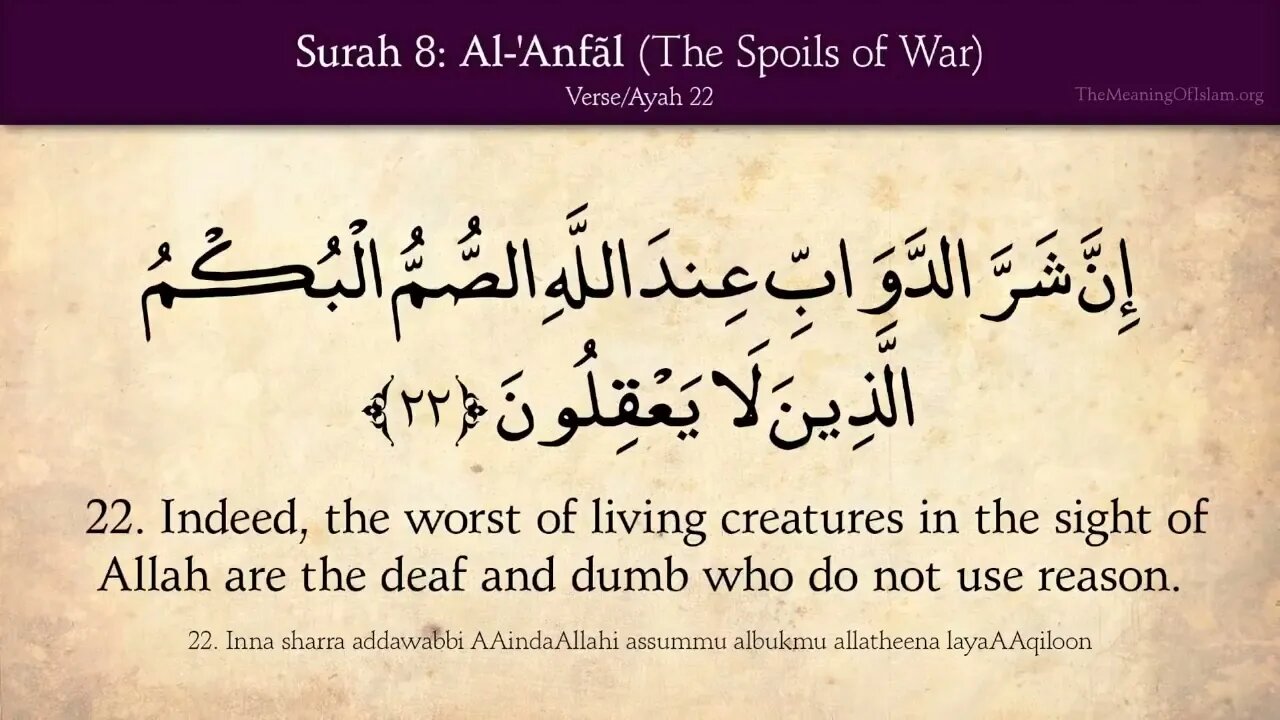 English Quran | Chapter 8 | Surah Al-Anfal ( The Spoils of War )