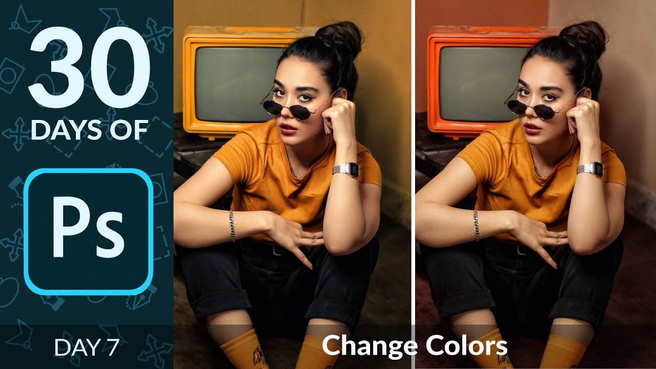 How to Change Any Color with Hue/Saturation in Photoshop | Day 7