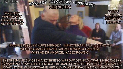 EKSTRAMALNE ĆWICZENIA SZYBKIEGO WPROWADZANIA W TRANS HIPNOTYCZNY. DYNAMICZNE UWOLNIENIE EMOCJI I BLOKAD PSYCHOTERAPII Z PSYCHOANALIZĄ. PRAKTYCZNE ZASTOSOWANIE HIPNOZY W WARUNKACH NATYCHMIASTOWYCH