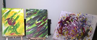 Blind artists putting work on display