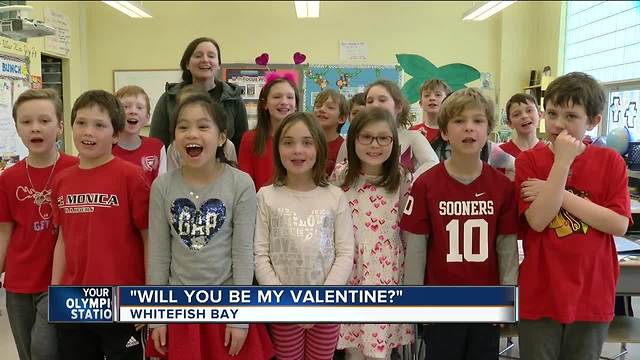 St. Monica's School in Whitefish Bay celebrates Valentine's Day a day early