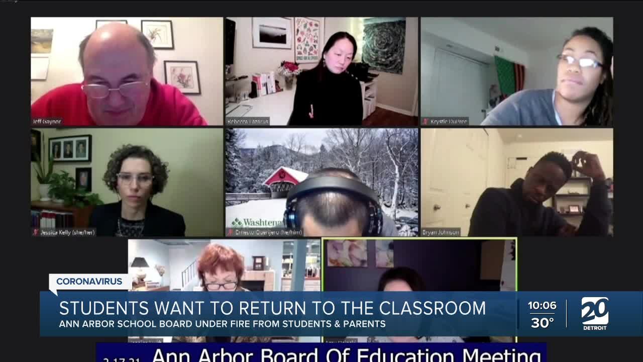 Parents push for students to return to classrooms in the Ann Arbor school district