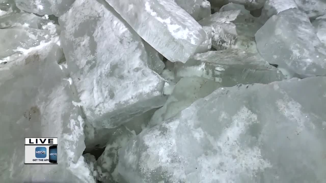 Checking out the ice shoves in Calumet County Park on Lake Winnebago