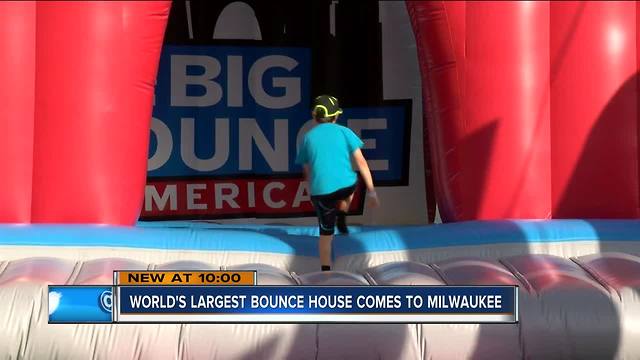 Biggest bounce house opens despite rain delay