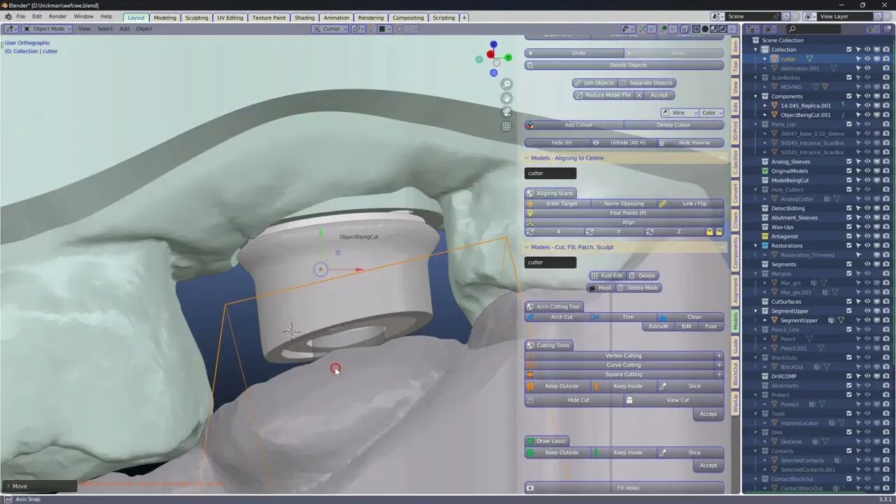 Making a transfer coping on an implant abutment