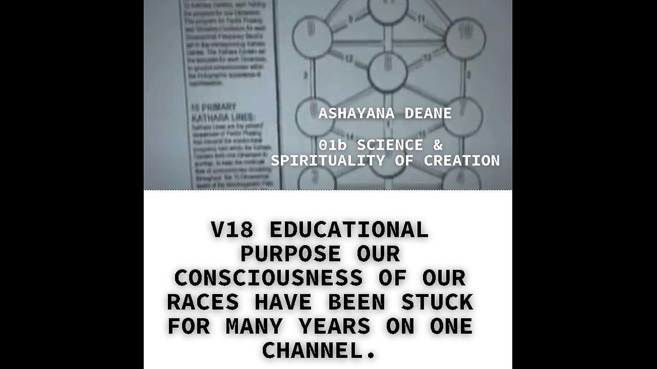 V18 EDUCATIONAL PURPOSE OUR CONSCIOUSNESS OF OUR RACES HAVE BEEN STUCK FOR MANY YEARS ON ONE CHANNEL