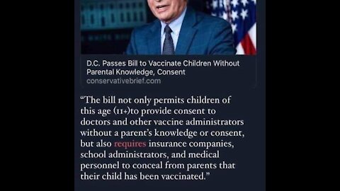 A bill was passed that allows 11 years olds to get VACCINATED and lie to their parents about it.