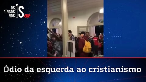 Esquerdistas invadem instituto e tentam acessar igreja luterana