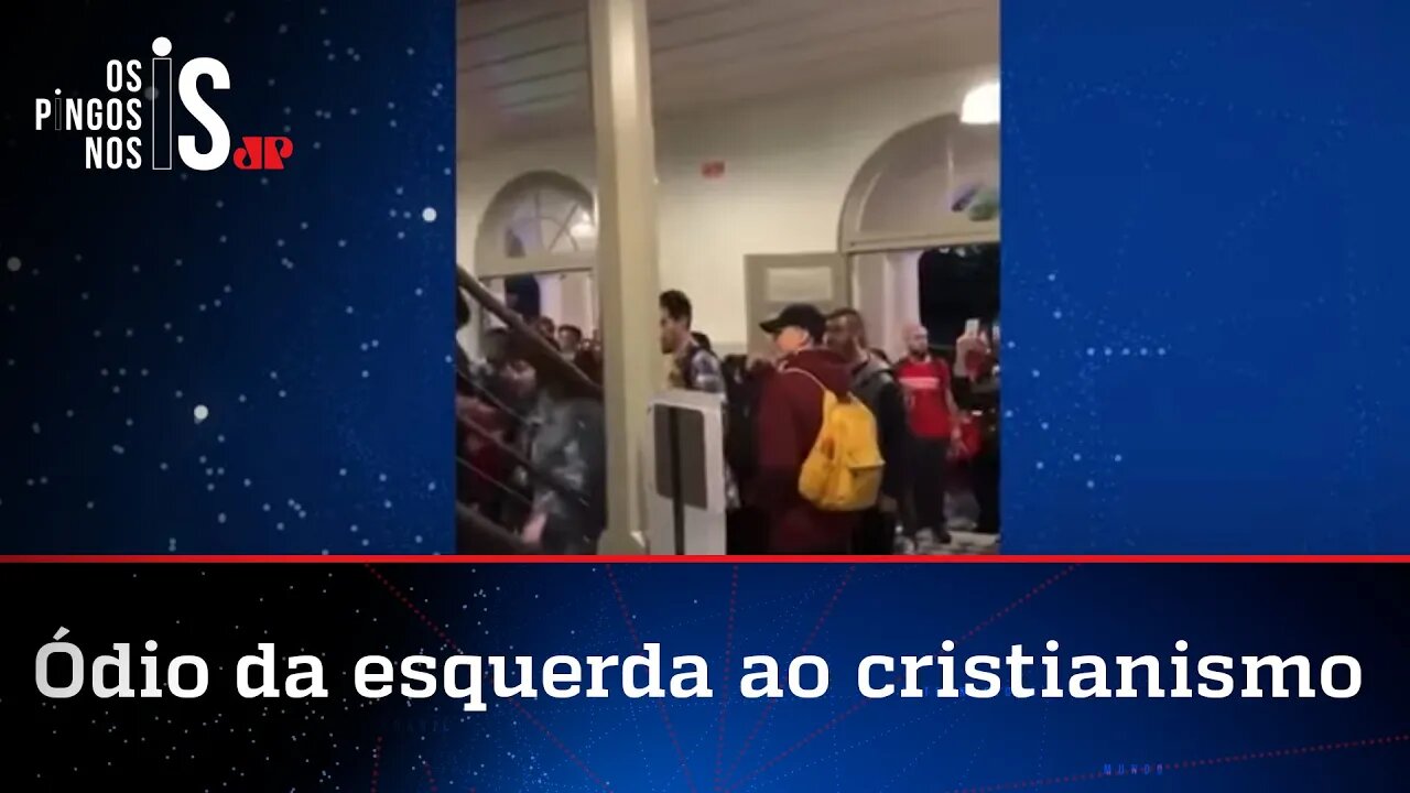 Esquerdistas invadem instituto e tentam acessar igreja luterana