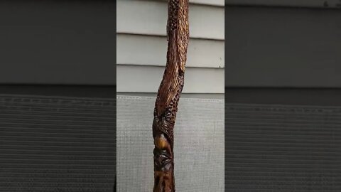 walking stick hand carved