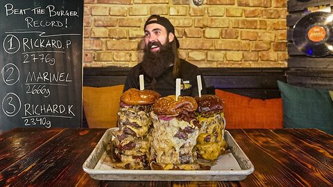 BREAK THE RECORD FOR THE MOST MEAT EVER EATEN TO BEAT THIS SWEDISH BURGER CHALLENGE | BeardMeatsFood