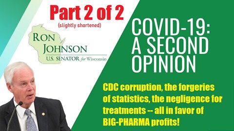 PART 2 🢂 SENATE COVID-19 PANEL: "CDC corruption, forgeries & negligence in favor of BIG PHARMA !