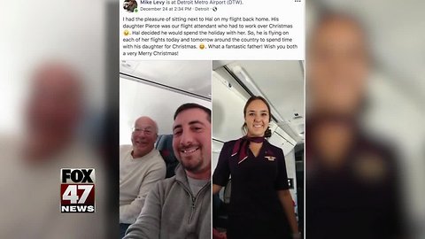 Father takes 6 flights to be with flight attendant daughter on Christmas