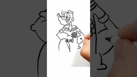 How to draw and paint Popeye the Sailor