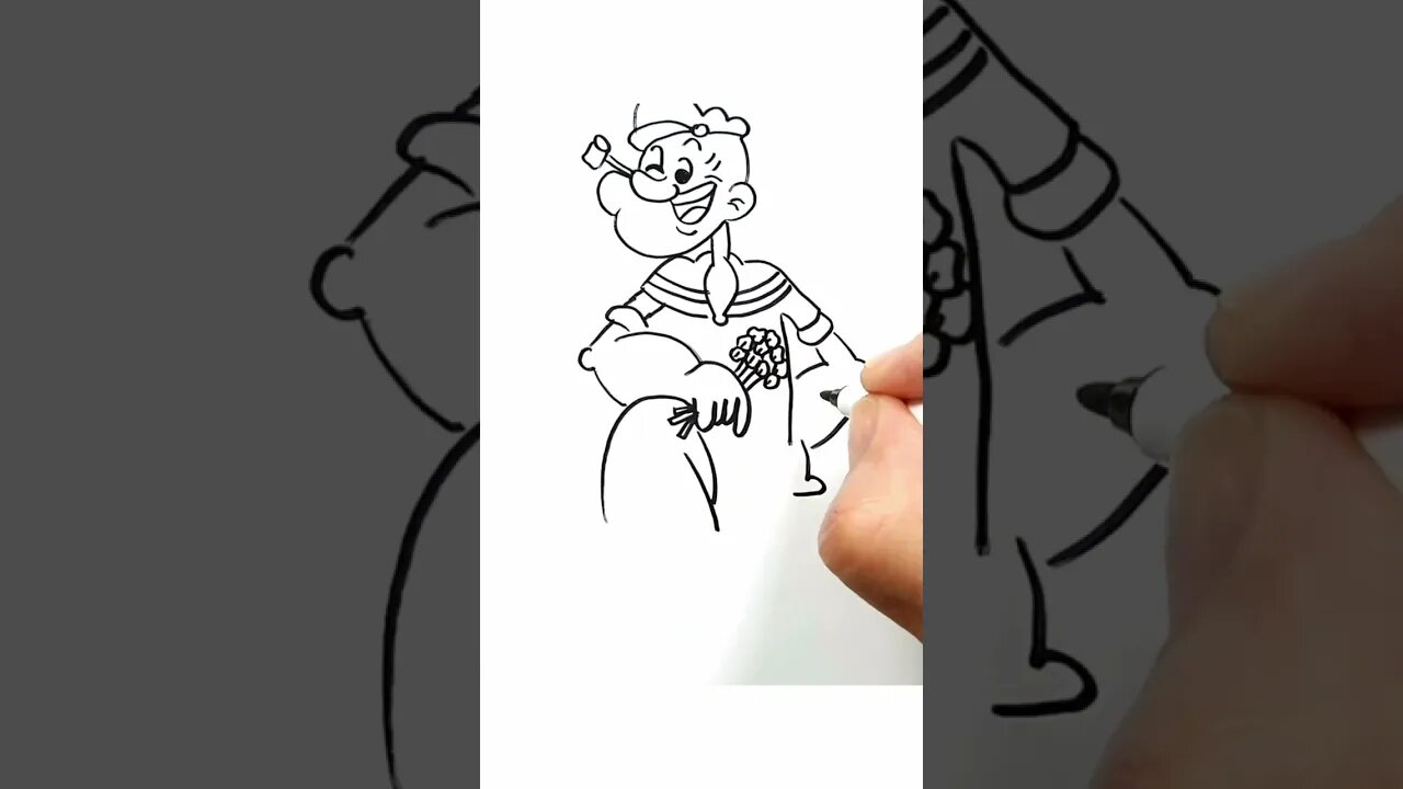 How to draw and paint Popeye the Sailor