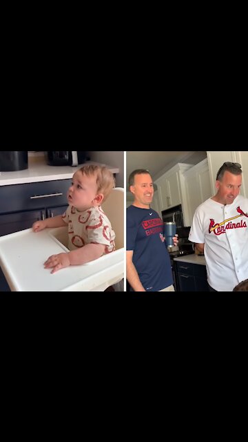 Baby Utterly Confused When Dad's Twin Comes Over