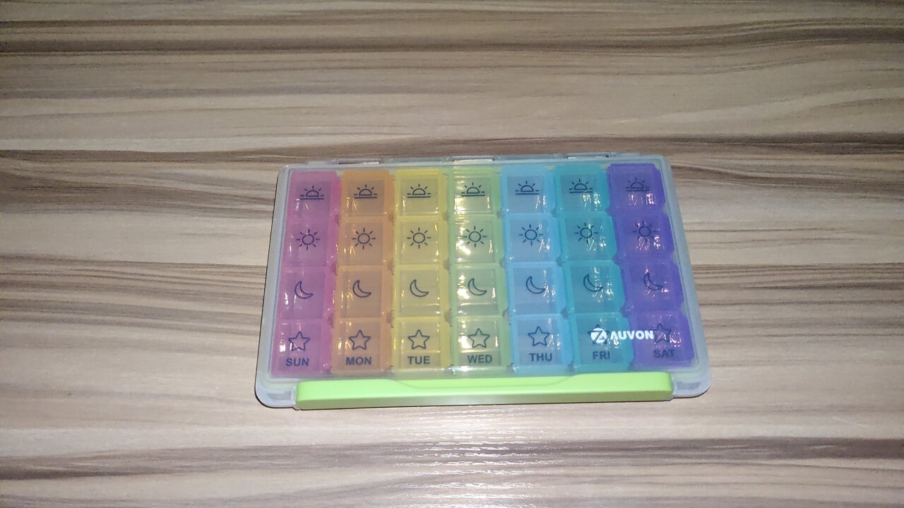 AUVON iMedassist Moisture-Proof Weekly Pill Organizer 4 Times a Day