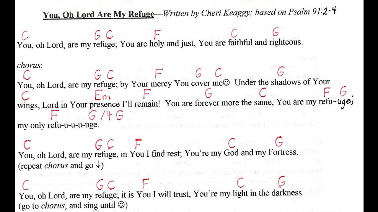 You, Oh Lord, Are My Refuge (cover) - Key of C - Walter Fisher