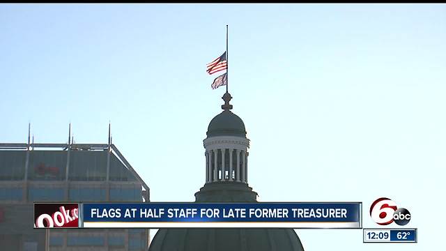 Flags at Indiana Statehouse lowered to half staff for late former treasurer