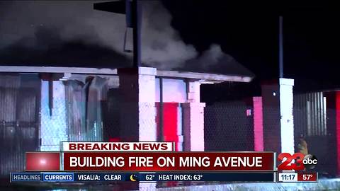 Building fire on Ming Avenue