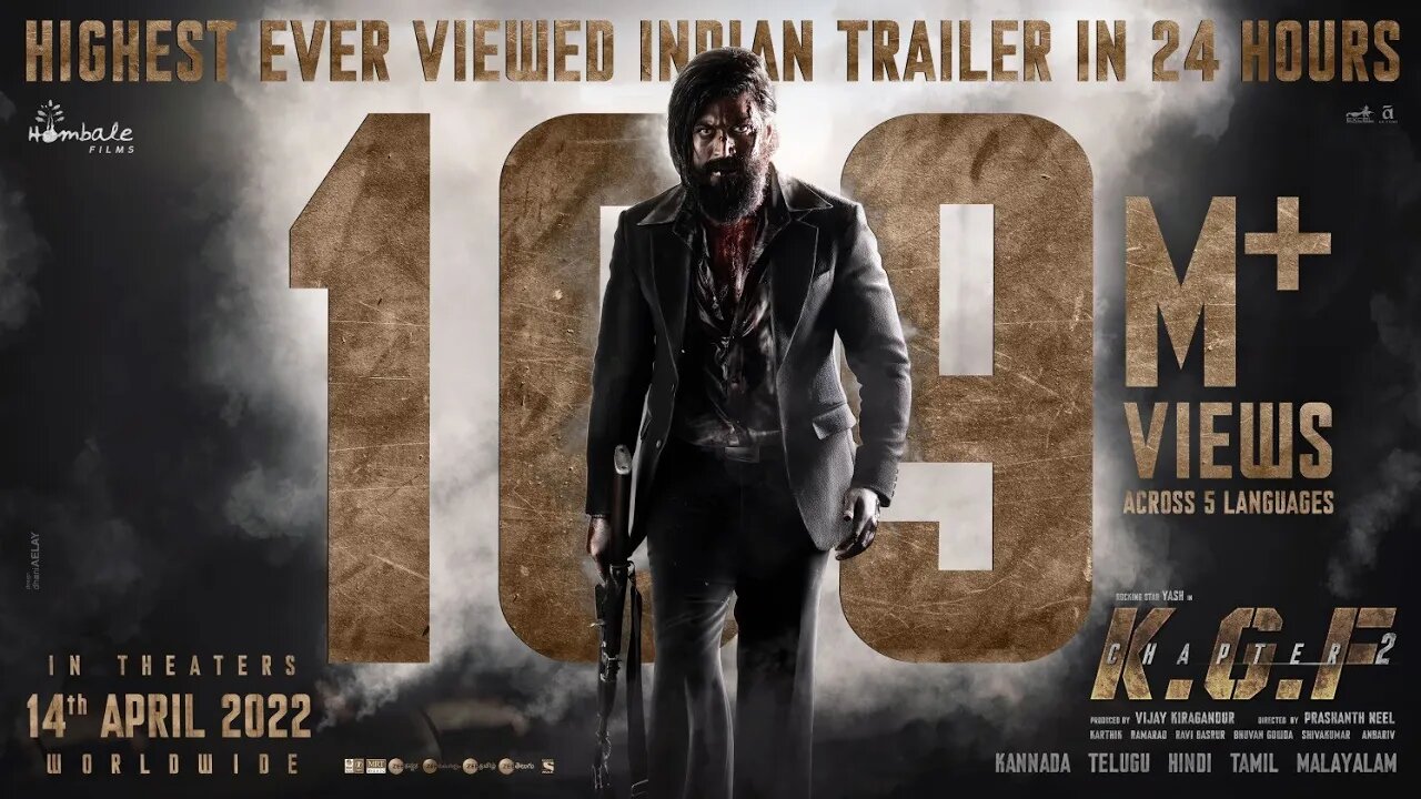 KGF Chapter 2 Trailer|Hindi|Yash|Sanjay Dutt|Raveena Tandon|Srinidhi|Prashanth Neel|Vijay Kiragandur